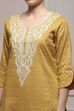Peach Cotton Blend Thread Embroidered Unstitched Suit Set image number 2