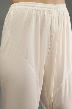 Rohit Bal Off-White Silk Chanderi Floral Printed Anarkali Suit Set image number 2