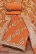 Red Chanderi  Unstitched Suit Set image number 0