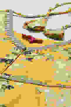 Yellow Floral Cotton Peplum Kurta Garara & Net Dupatta image number 1