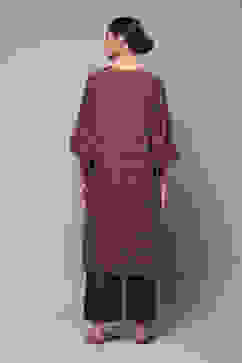 Brown Art Silk Straight Kurta Palazzo Suit Set image number 4