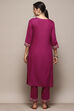 Beige Rayon flax Narrow Kurta Pant Suit Set image number 5