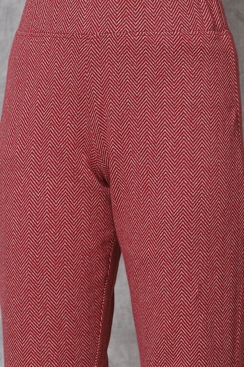 Navy Straight Cotton Pants image number 1
