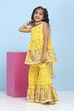 Yellow Cotton Printed Peplum Suit Set image number 3