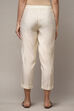 White Cotton Blend Slim Pants image number 4