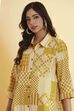 Navy Blue Cotton Checked A-Line Shirt Style Kurta image number 1