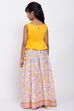 Yellow Cotton Floral Lehenga Set image number 4