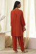 Burnt Orange Straight Solid Co-ord Set image number 4