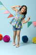 Blue Cotton Short Top