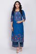 Red Cotton Straight Printed Kurta image number 0