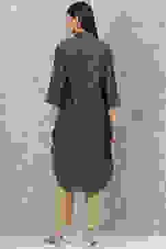 Wine Poly Viscose Straight Printed Kurta image number 4