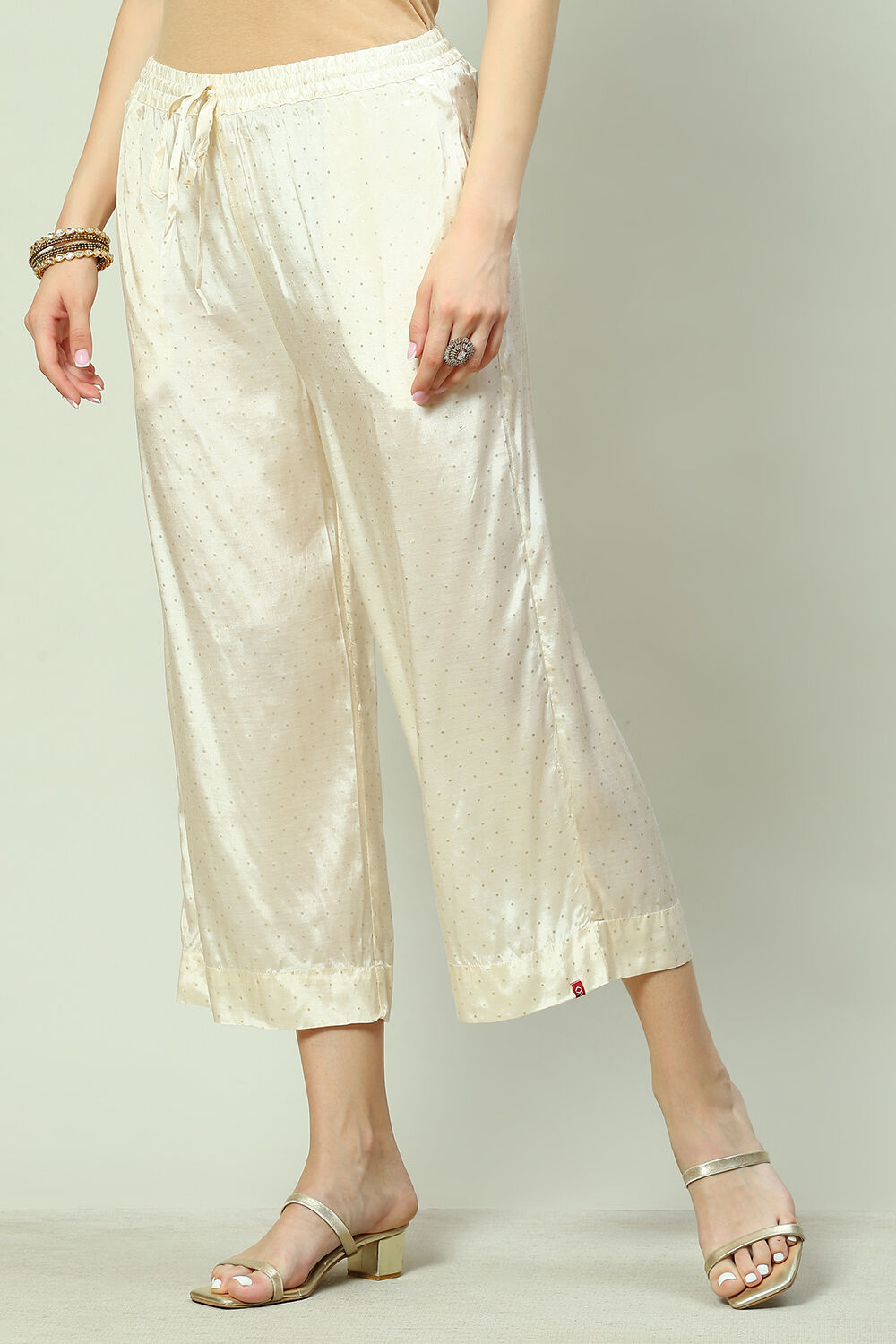 Off White Viscose Palazzo image number 2