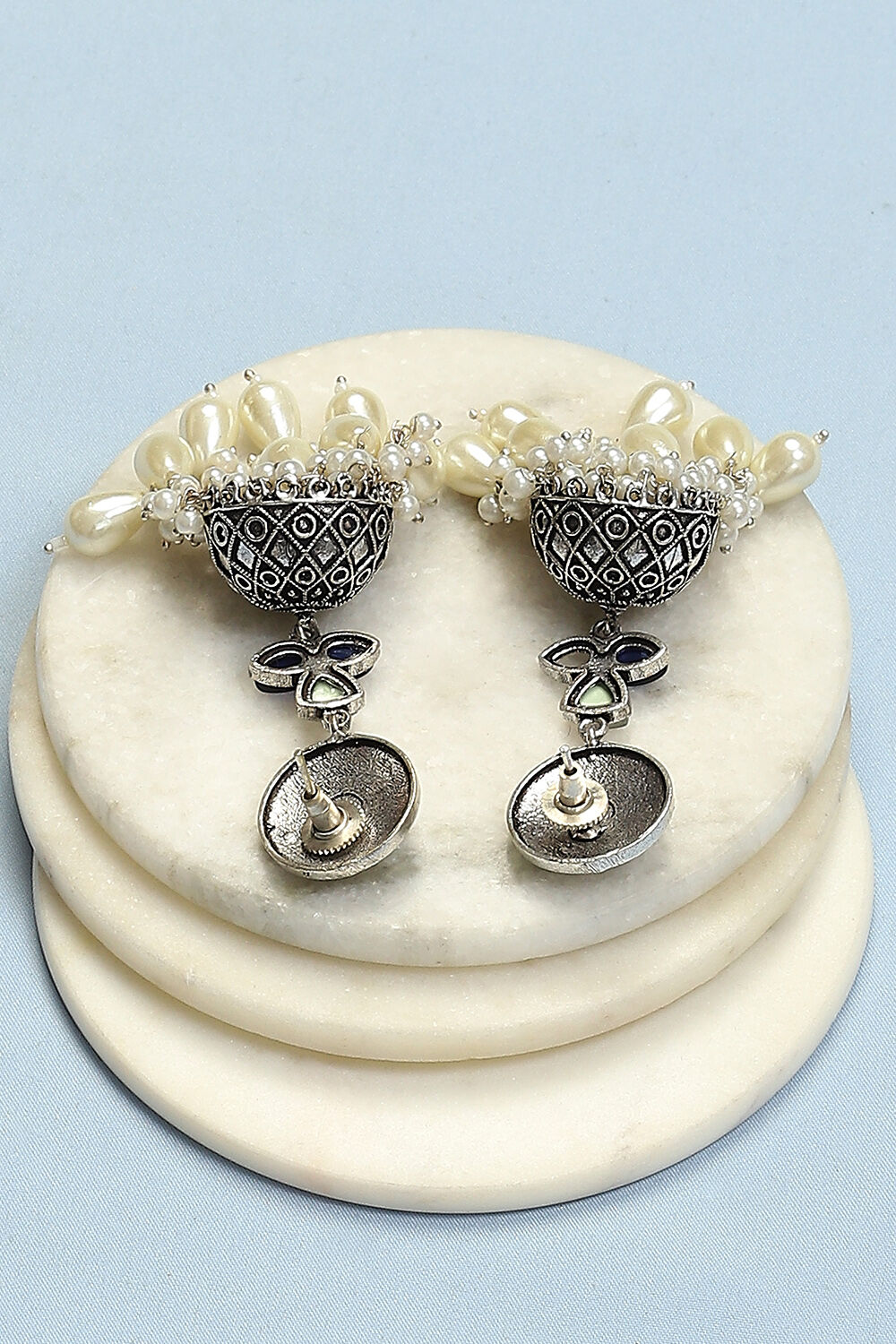 Blue Brass Earrings image number 2