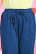 Blue Cotton Lycra Capris image number 1