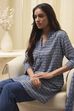 Grey & Pink Art Silk Straight Kurta Pant Suit Set image number 7