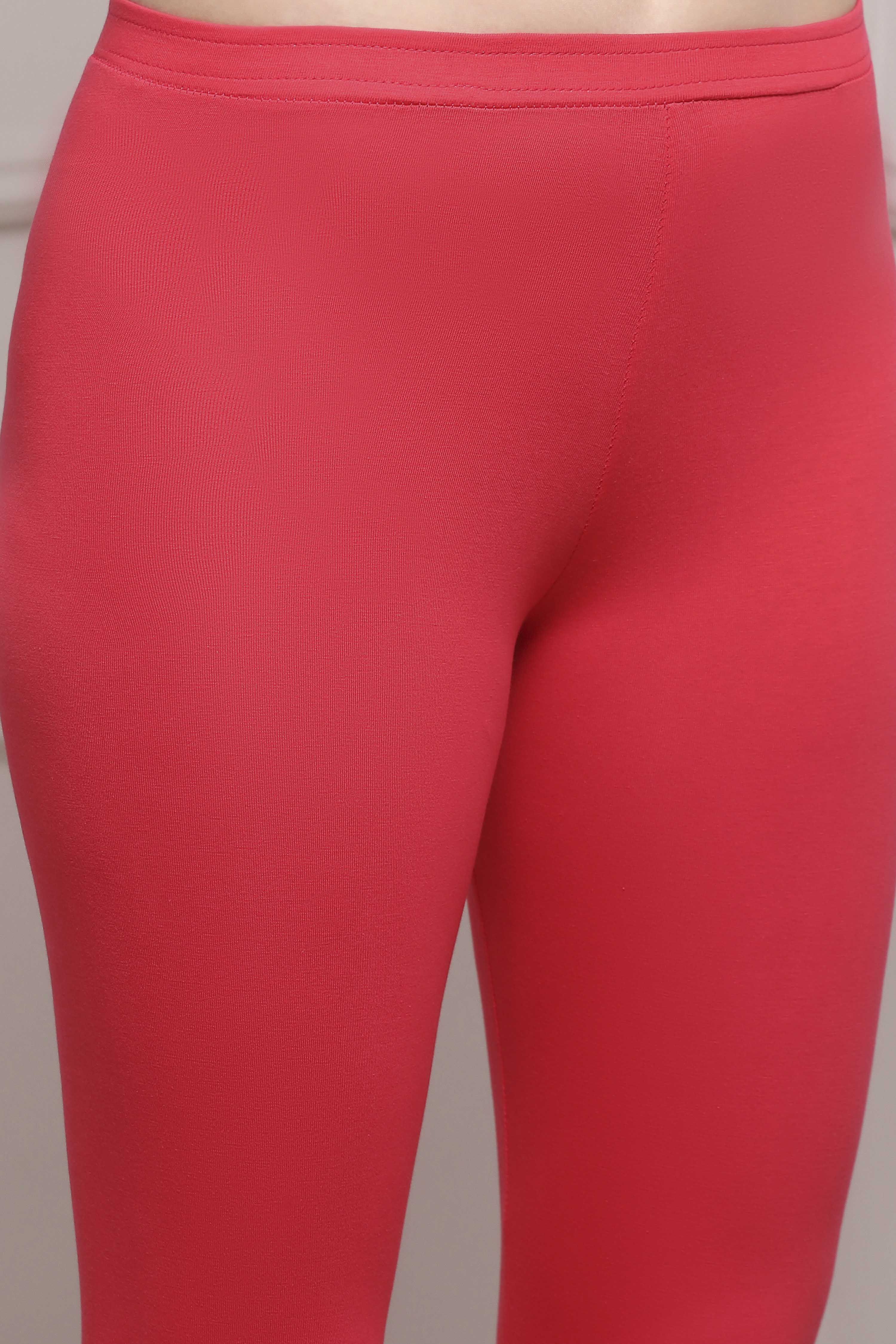 Pink Cotton Blend Solid Churidar image number 1