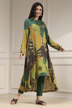Multicolor Viscose Rayon Straight Printed Kurta image number 4