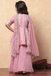 Purple Viscose Rayon Printed Front Open Sharara Suit Set image number 4