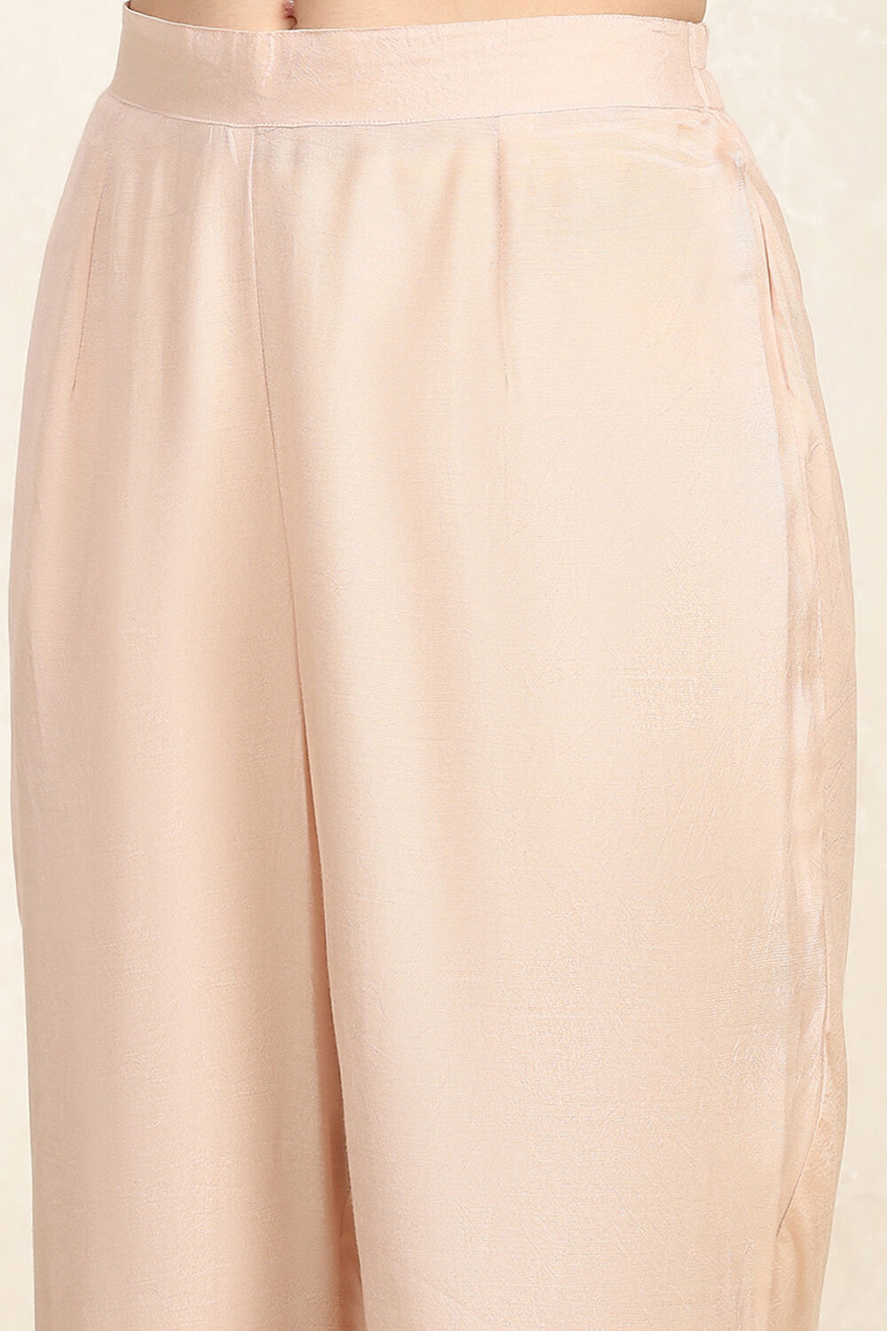 Off White Chanderi Machine Embroidered Unstitched Suit Set image number 3