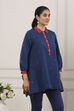Blue Cotton Flared Shirt image number 4