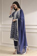 Blue Chanderi Embroidered Straight Suit Set image number 1