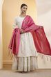 Pink Poly Banarasi Dupatta image number 0