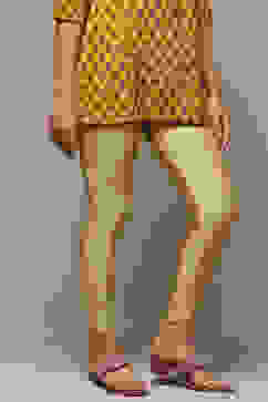 Dull Gold Spandex Solid Leggings image number 3