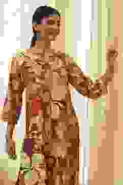 Rust Printed Straight Kurta image number 1