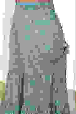 White and Blue Cotton Floral Flared Suit Set image number 2