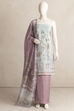 Peach Linen Printed Unstitched Suit Set image number 5