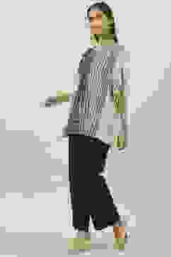 Black & White Cotton Printed Kaftan Nightwear image number 3