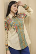 Beige Cotton Floral Printed Shirt image number 0