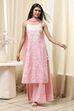 Pink Cotton Floral Strappy Straight Suit Set