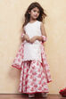 Red and White Cotton Schiffli Straight Suit Set image number 0
