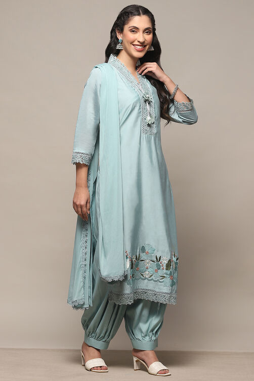 Pink Muslin Unstitched Suit Set image number 7