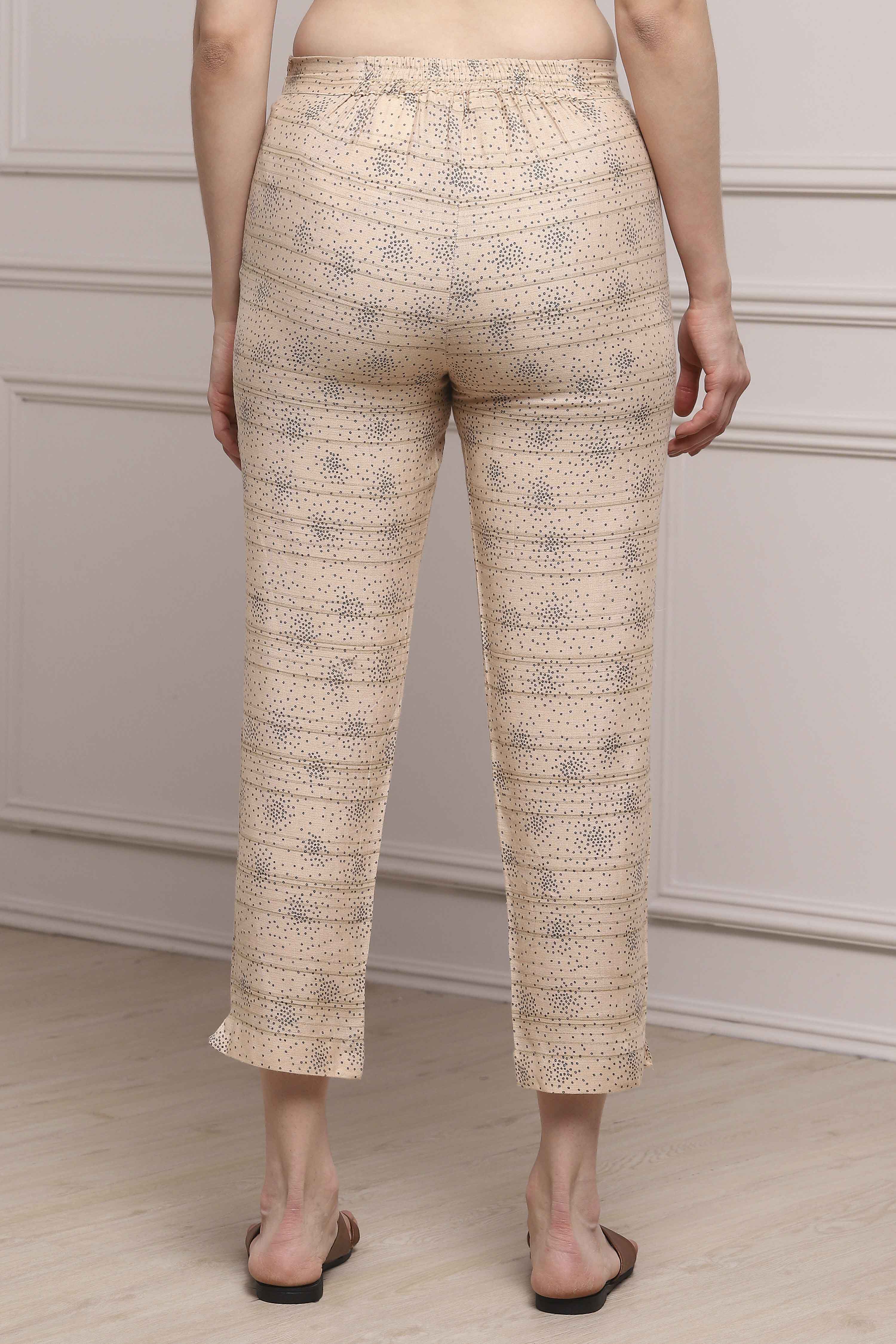 Beige Rayon Pants image number 5