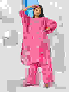 Fuchsia LIVA Straight Printed 2 Piece Set image number 0