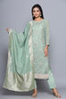 Pista Green Fancy NetÂ  Easy Stitch Suit Set image number 0