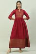 Black Art Silk Flared Yarndyed Kurta image number 0