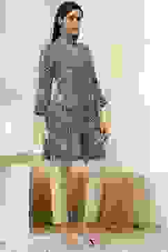 Teal Printed Straight Short Kurta image number 4