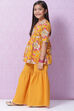 Red Cotton Flared Printed Kurta Set image number 3