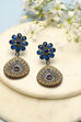 Navy Blue Brass Earrings image number 0