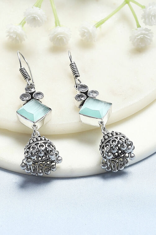 Mint Green Brass Jhumka image number 0