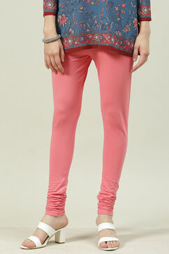Pink Cotton Lycra Churidar image number 3