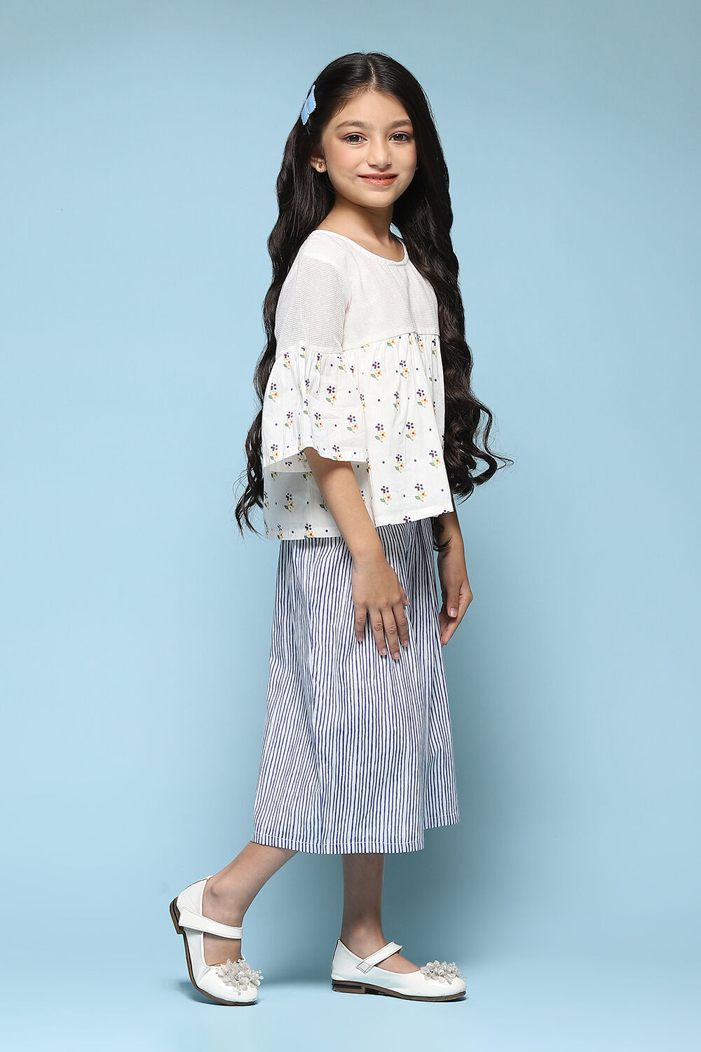 Pink Cotton Straight Printed Kurta Set image number 5