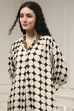 Ivory Viscose A-Line Printed Kurta image number 1
