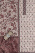 Beige Chanderi Hand Embroidered Unstitched Suit Set image number 1