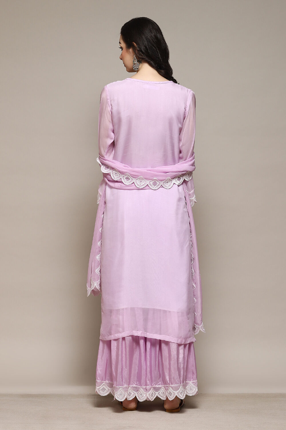 Pink Organza Digital Print Unstitched Suit Set image number 7