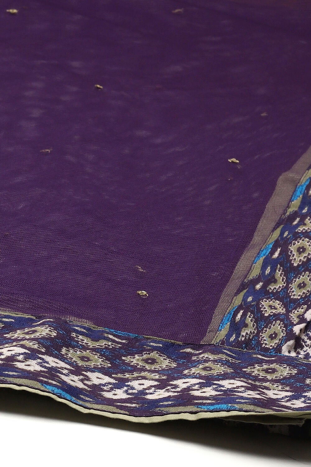 Indigo Cotton Anarkali Kurta Palazzo Suit Set image number 3