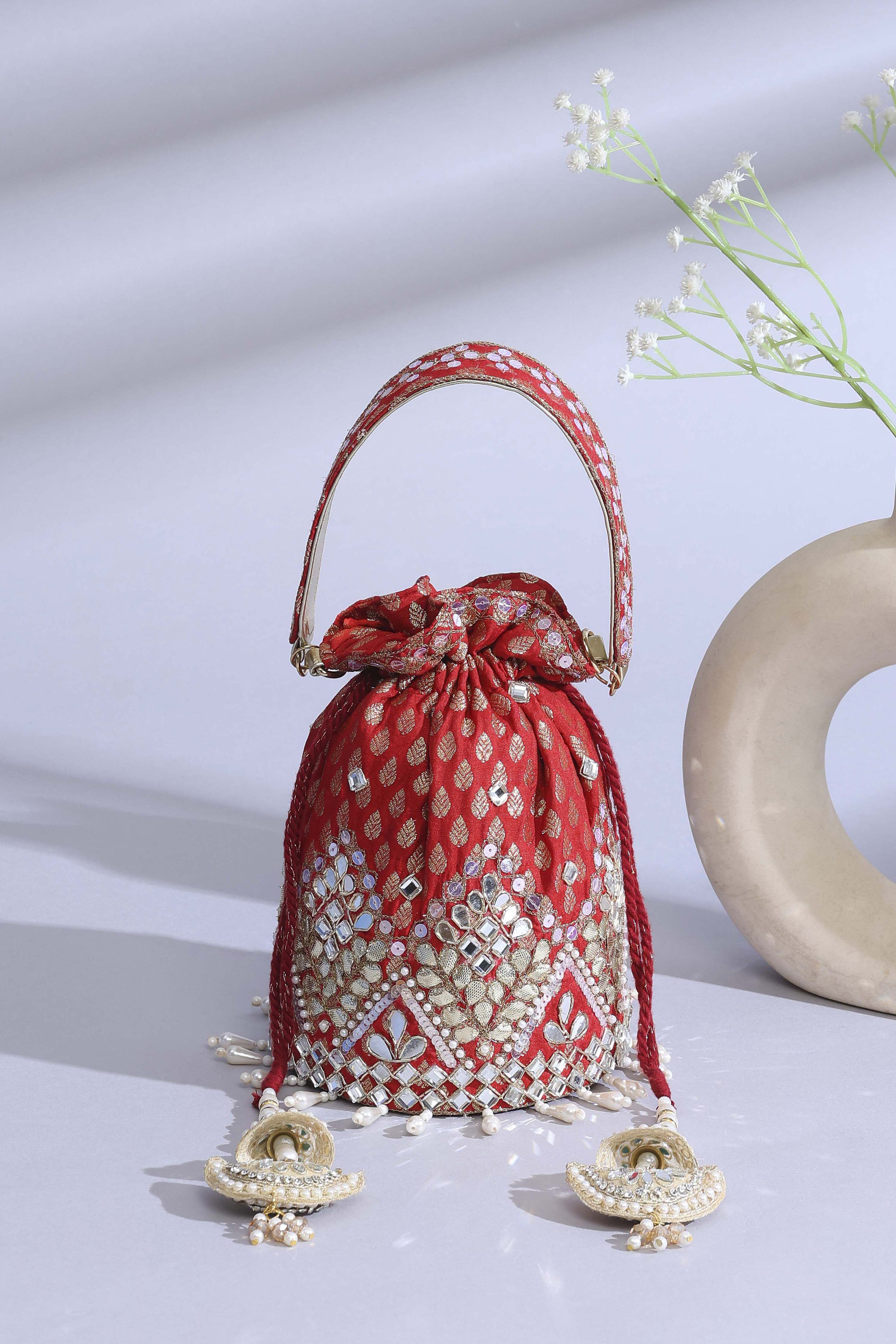 Red Polycotton Potli image number 0